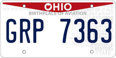 OH license plate GRP7363