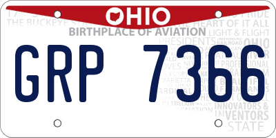 OH license plate GRP7366