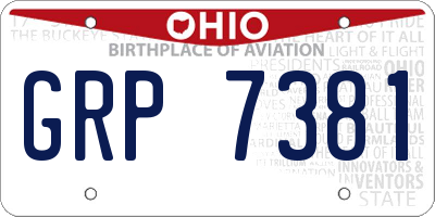 OH license plate GRP7381
