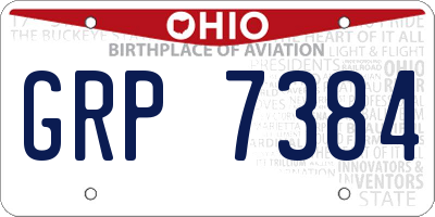 OH license plate GRP7384