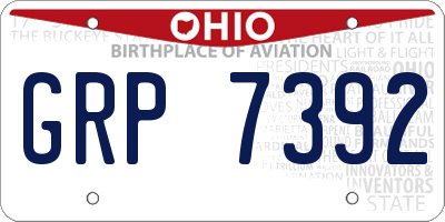 OH license plate GRP7392