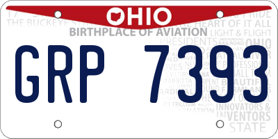 OH license plate GRP7393