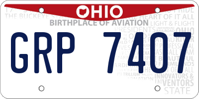 OH license plate GRP7407