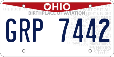 OH license plate GRP7442