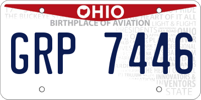 OH license plate GRP7446