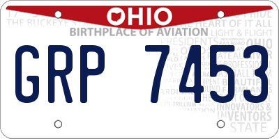 OH license plate GRP7453