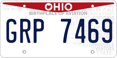 OH license plate GRP7469