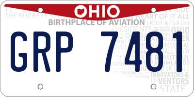 OH license plate GRP7481