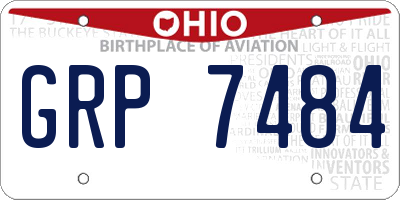 OH license plate GRP7484