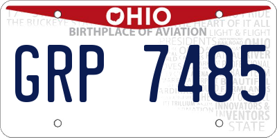 OH license plate GRP7485