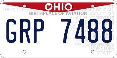 OH license plate GRP7488