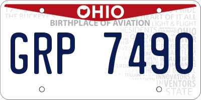 OH license plate GRP7490