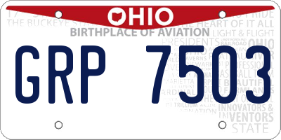 OH license plate GRP7503