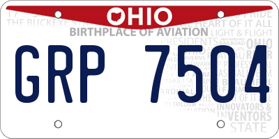 OH license plate GRP7504