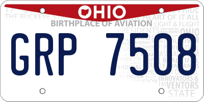 OH license plate GRP7508