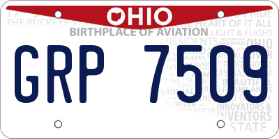 OH license plate GRP7509