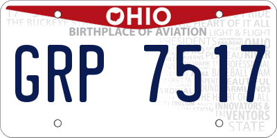OH license plate GRP7517