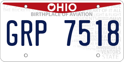 OH license plate GRP7518