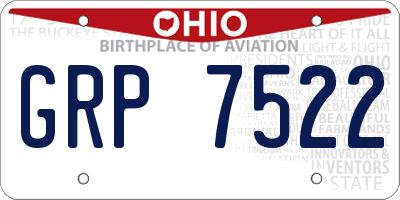 OH license plate GRP7522