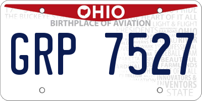 OH license plate GRP7527