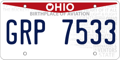 OH license plate GRP7533