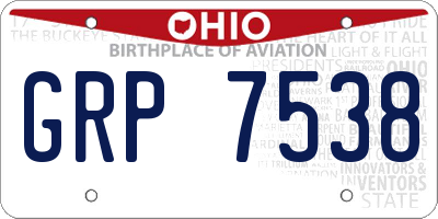 OH license plate GRP7538