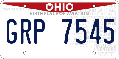 OH license plate GRP7545