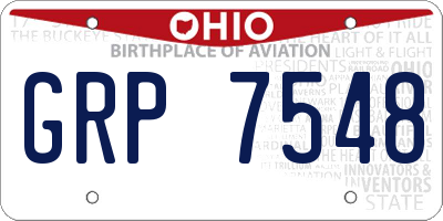 OH license plate GRP7548