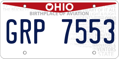 OH license plate GRP7553