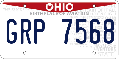 OH license plate GRP7568