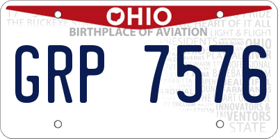 OH license plate GRP7576
