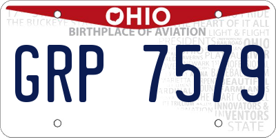 OH license plate GRP7579