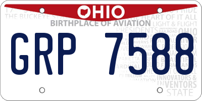 OH license plate GRP7588