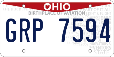 OH license plate GRP7594