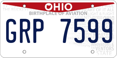 OH license plate GRP7599