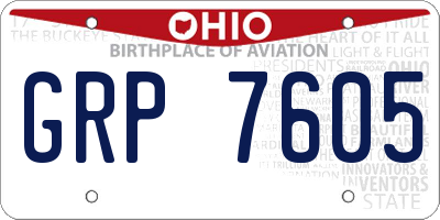 OH license plate GRP7605