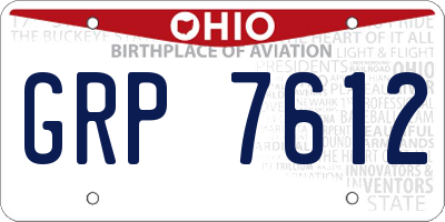 OH license plate GRP7612