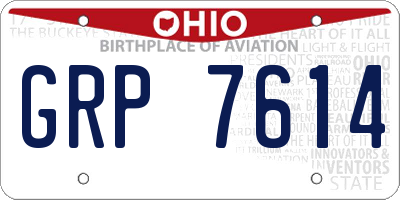 OH license plate GRP7614