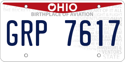 OH license plate GRP7617