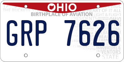 OH license plate GRP7626