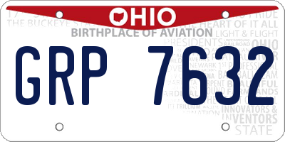 OH license plate GRP7632