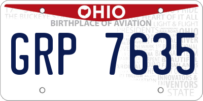 OH license plate GRP7635