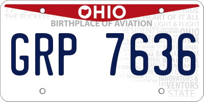 OH license plate GRP7636
