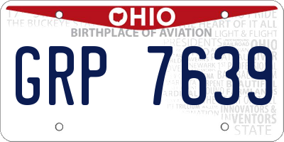 OH license plate GRP7639