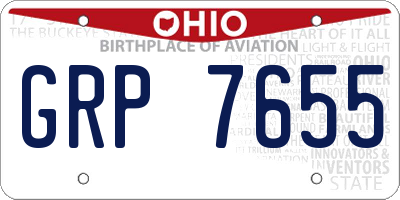 OH license plate GRP7655