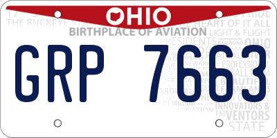 OH license plate GRP7663