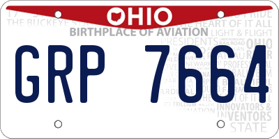 OH license plate GRP7664