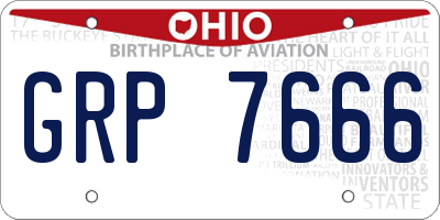 OH license plate GRP7666