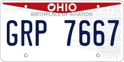OH license plate GRP7667