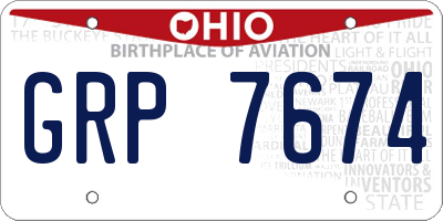 OH license plate GRP7674